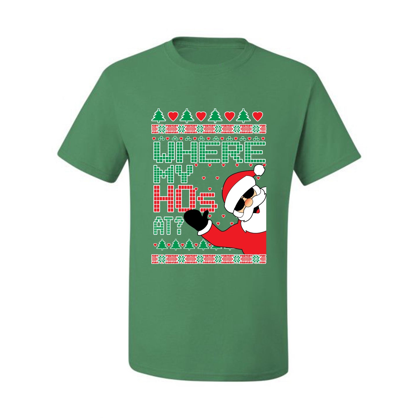 Ugly T-shirt for Christmas  Shirt "Santa Where My Hos At?" Ugly Christmas T-shirt  Ugly Christmas  Men's T-Shirt
