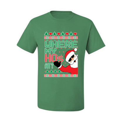 Ugly T-shirt for Christmas  Shirt "Santa Where My Hos At?" Ugly Christmas T-shirt  Ugly Christmas  Men's T-Shirt