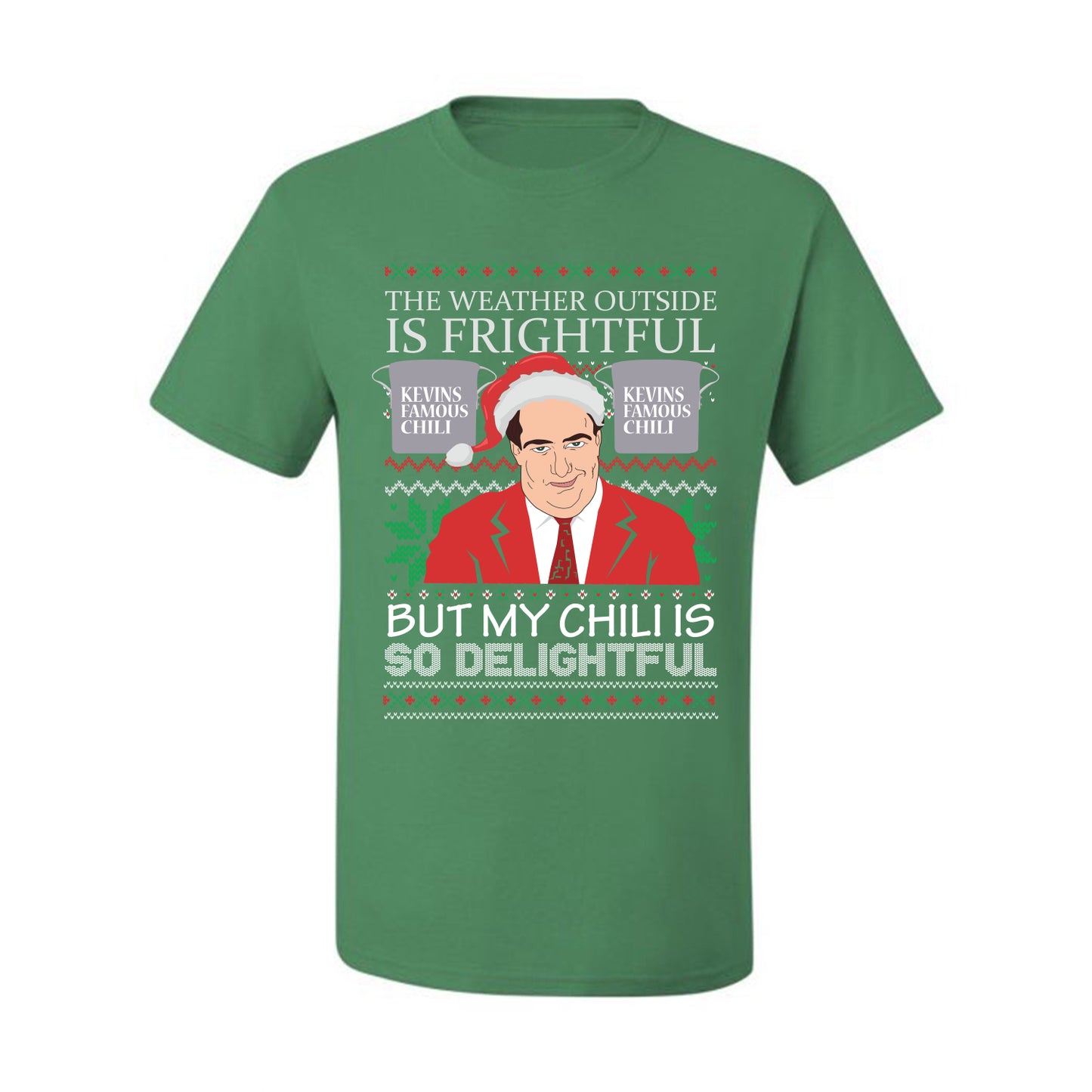 Ugly Christmas  Tshirt Graphic Kevin's Famous Chili is So Delightful, Wild Bobby  Ugly Christmas Tshirt Men's Graphic T-Shirt Ugly Christmas  Men's T-Shirt