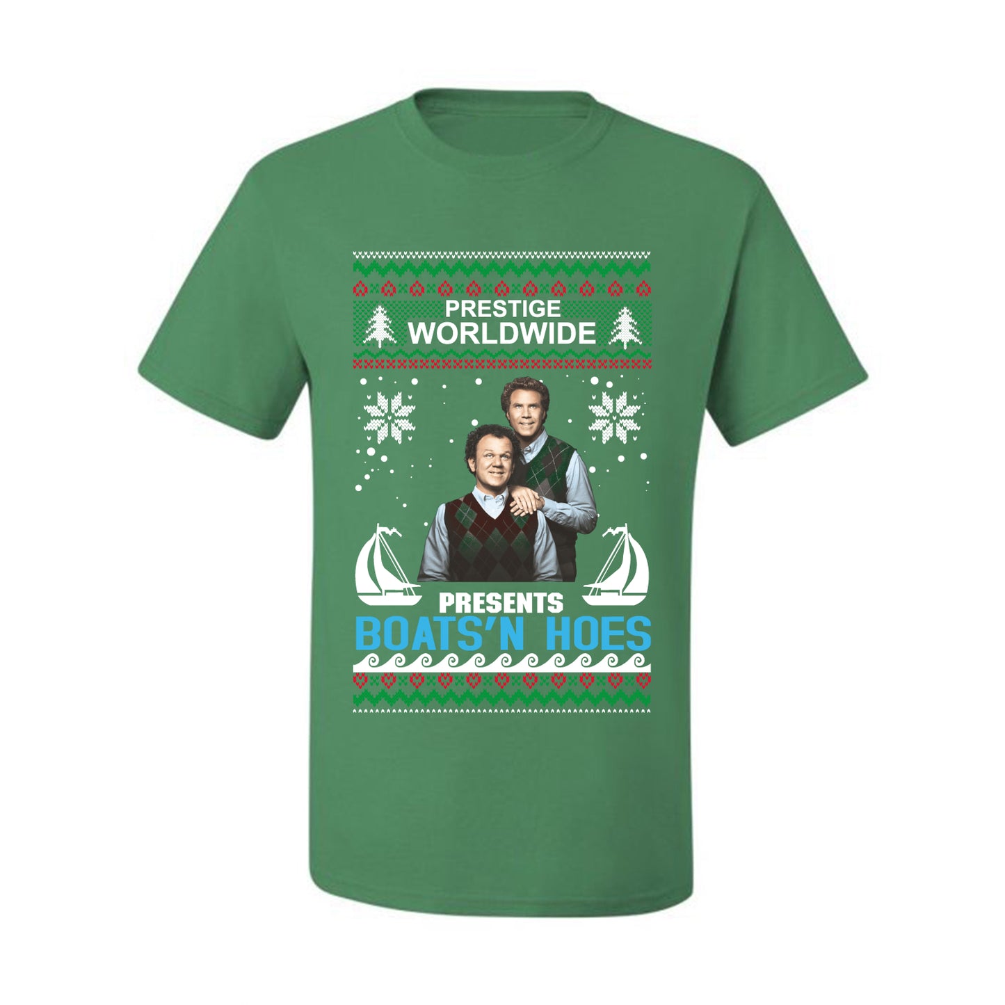 Prestige Worldwide Boats N' Hoes Step Brothers, Christmas Gifts, Funny Xmas Gift Idea, Ugly Christmas Sweater Men's T-Shirt