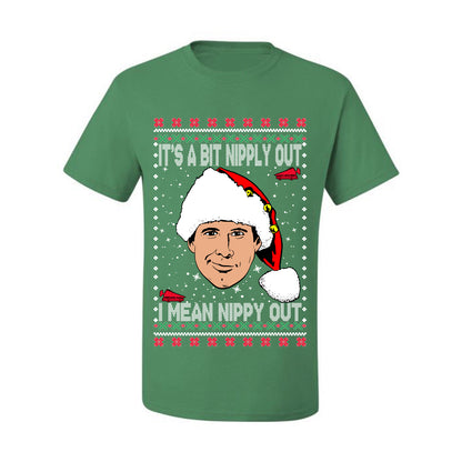 Clark G It's A Bit Nipply Out, Christmas Gifts, Funny Xmas Gift Idea, Ugly Christmas Sweater Men's T-Shirt