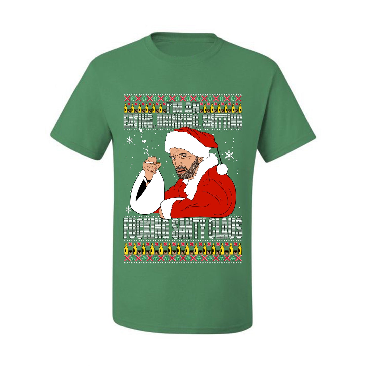 Bad Santa Fucking Santy Claus, Christmas Gifts, Funny Xmas Gift Idea, Ugly Christmas Sweater Men's T-Shirt