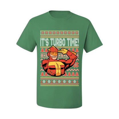 Ugly Xmas Graphic  T-shirt  Turboman It's Turbo Time! Ugly Christmas T-shirt  Ugly Christmas  Men's T-Shirt