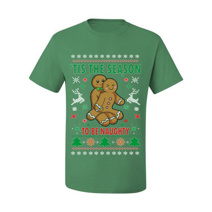 Graphic Ugly Christmas  T-shirt  Tis' The Season To Be Naughty Ugly Christmas T-shirt  Ugly Christmas  Men's T-Shirt