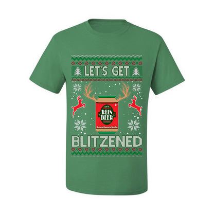 Men's Ugly T-shirt for Christmas Holidays  Shirt Wild Bobby Let's Get Blitzened Rein Beer Ugly Christmas T-shirt  Ugly Christmas  Men's T-Shirt