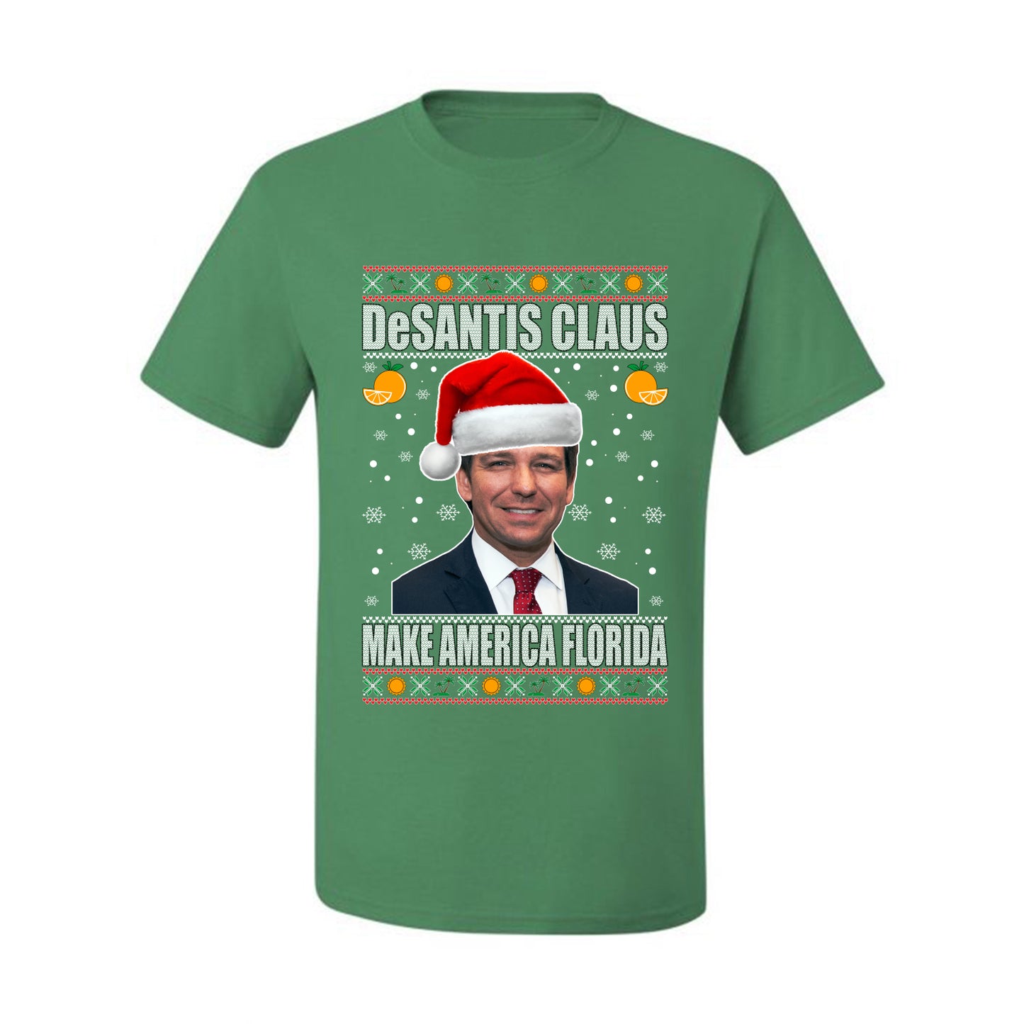 Men's Ugly Christmas T-Shirt, Desantis Claus Ugly Christmas Tshirt Men's Graphic T-Shirt Ugly Christmas  Men's T-Shirt