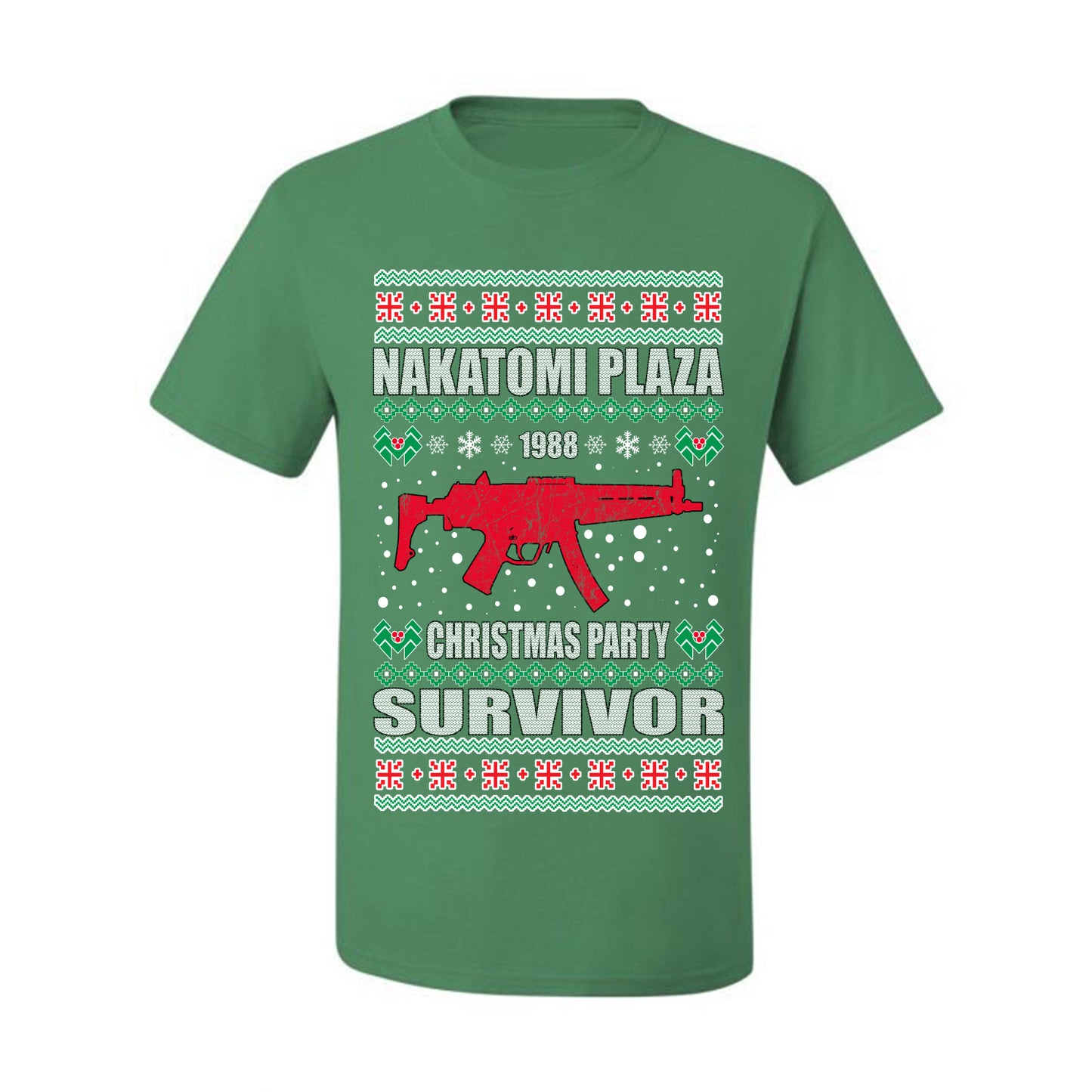 Men's Ugly  Shirt for Christmas Nakatomi Plaza Christmas Party Survivor Ugly Christmas T-shirt  Ugly Christmas  Men's T-Shirt