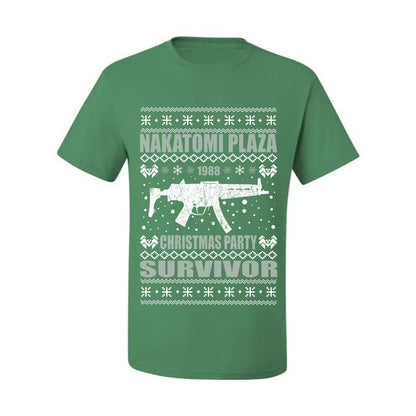 Ugly Xmas  T-shirt Graphic Nakatomi Plaza Christmas Party Survivor 1988 Ugly Christmas T-shirt  Ugly Christmas  Men's T-Shirt
