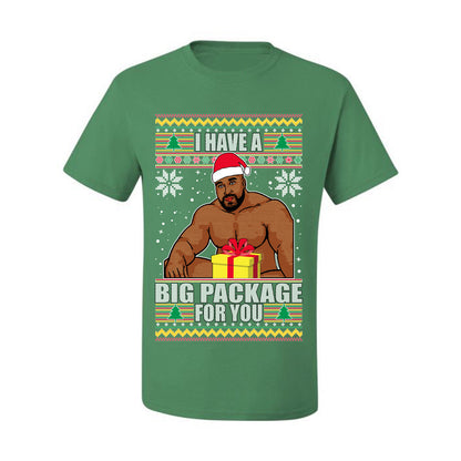 Graphic Meme Ugly Christmas  T-shirt  "I Have A Big Package" Ugly Christmas T-shirt  Ugly Christmas  Men's T-Shirt