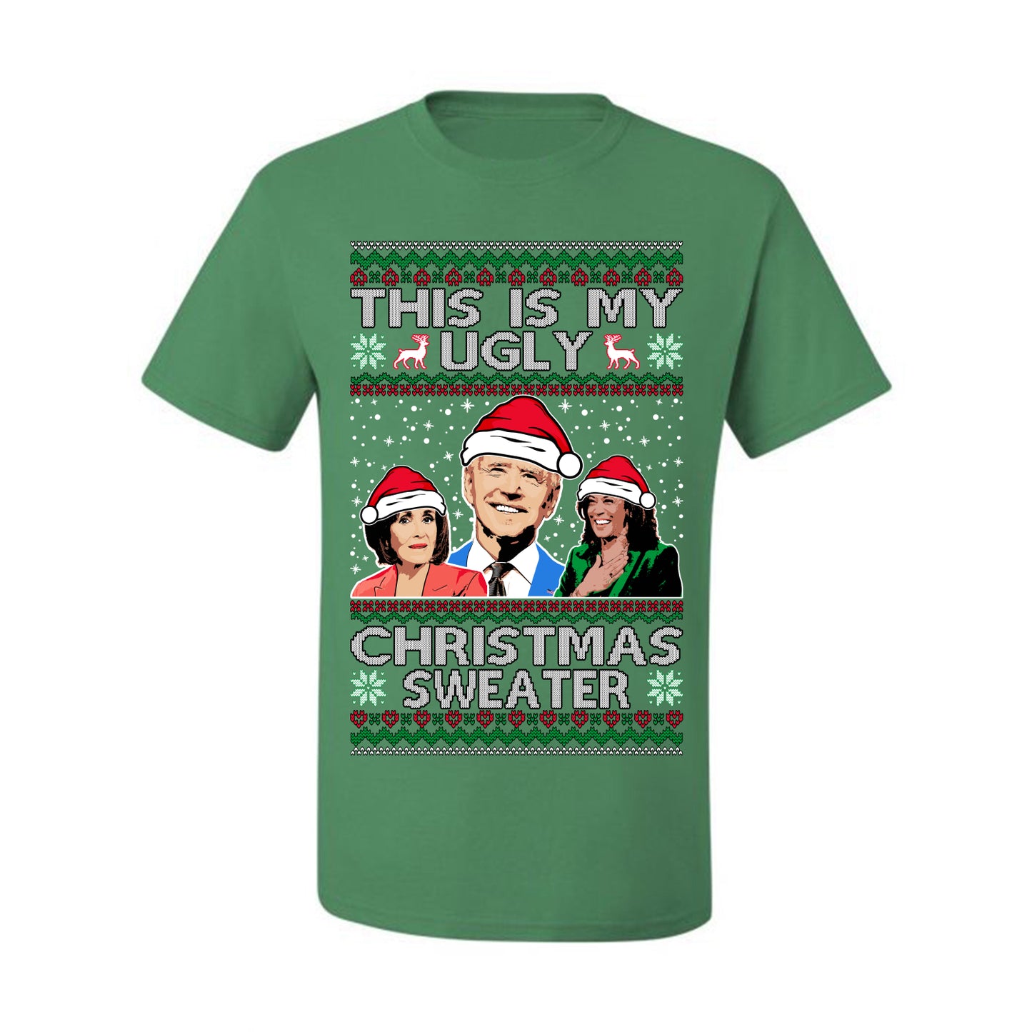 Men's Graphic Ugly Xmas Tshirt, This is My Ugly Christmas Tshirt, Anti Democrat Biden Kamala Pelosi, Wild Bobby  Ugly Christmas Tshirt Men's Graphic T-Shirt Ugly Christmas  Men's T-Shirt