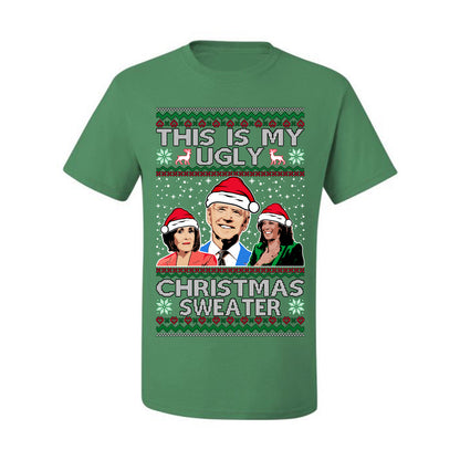 Men's Graphic Ugly Xmas Tshirt, This is My Ugly Christmas Tshirt, Anti Democrat Biden Kamala Pelosi, Wild Bobby  Ugly Christmas Tshirt Men's Graphic T-Shirt Ugly Christmas  Men's T-Shirt
