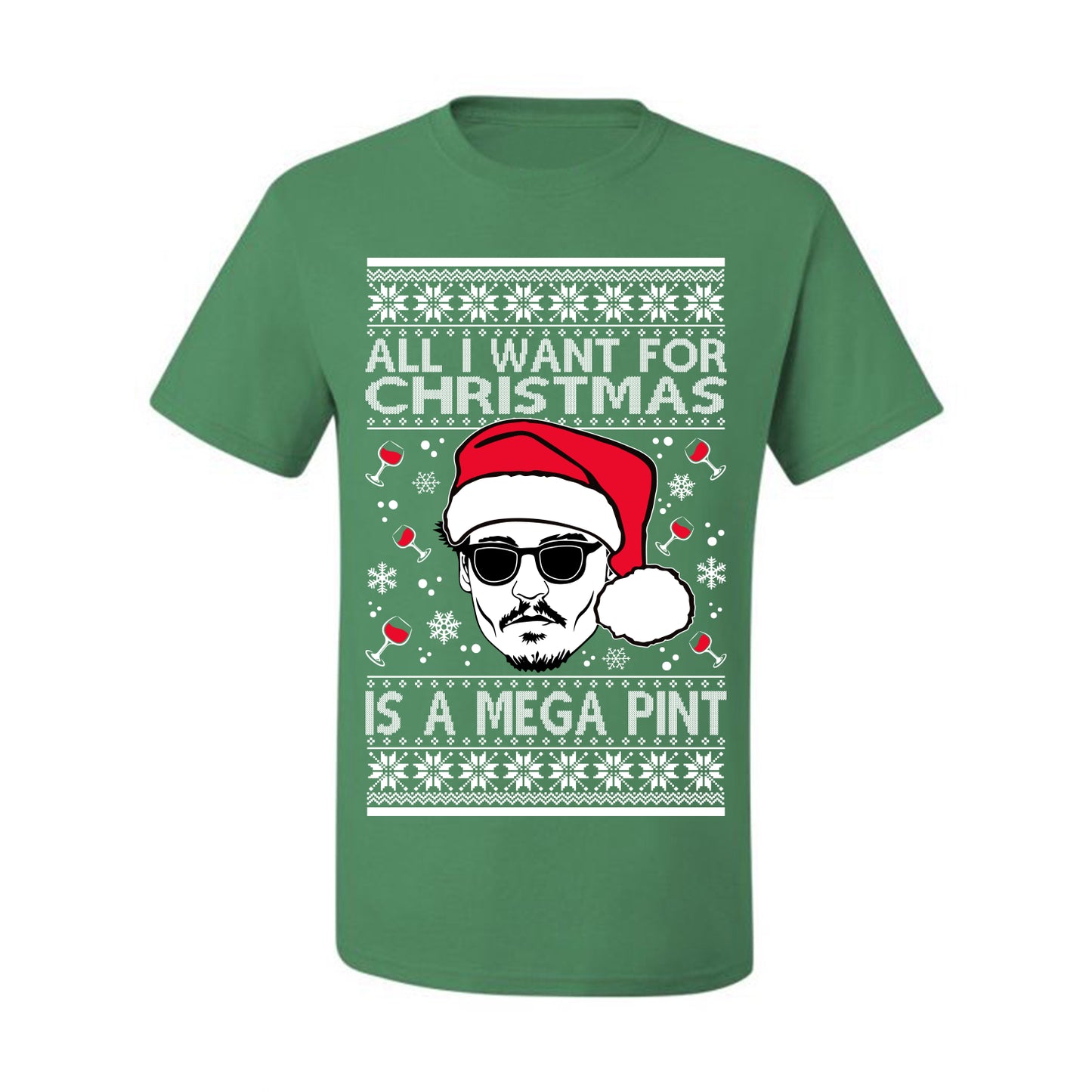 Graphic All I Want For Christmas is a Mega Ugly Xmas T-shirt Wild Bobby Johnny D  Ugly Christmas T-shirt  Ugly Christmas  Men's T-Shirt