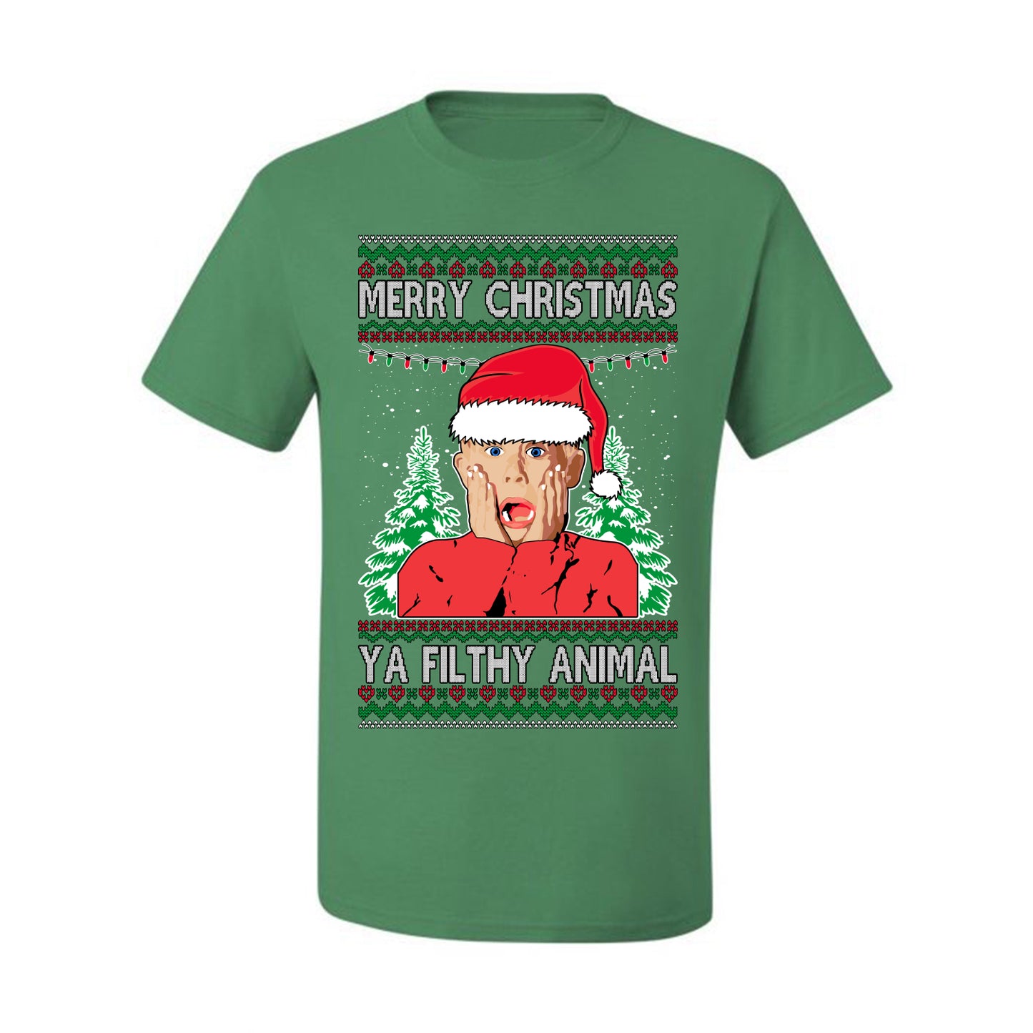Filthy Animal Christmas Sweatshirt Kevin Movie Christmas Sweater, Ugly Christmas Sweater Unisex Crewneck Sweatshirt Ugly Christmas Sweater Men's T-Shirt