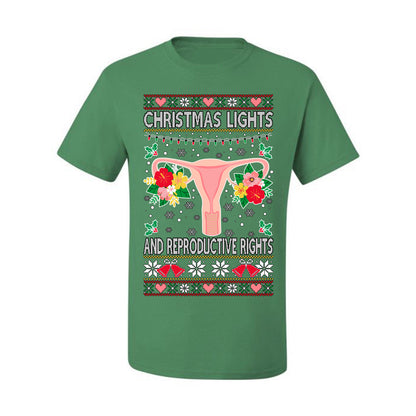 Ugly Christmas T-shirt Graphic  , Christmas Lights & Reproductive Rights Ugly Christmas T-shirt  Ugly Christmas  Men's T-Shirt