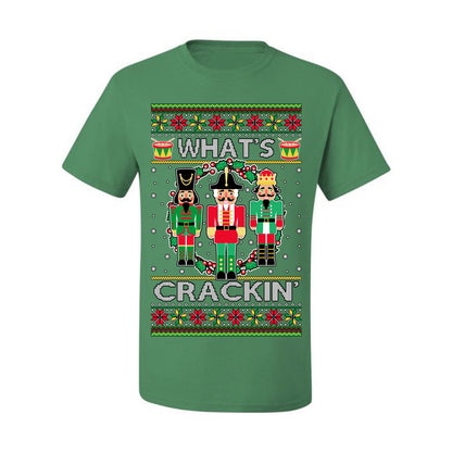 Funny Meme Ugly Xmas Holiday T-shirt Graphic What's Crackin' Nutcracker Ugly Christmas T-shirt  Ugly Christmas  Men's T-Shirt