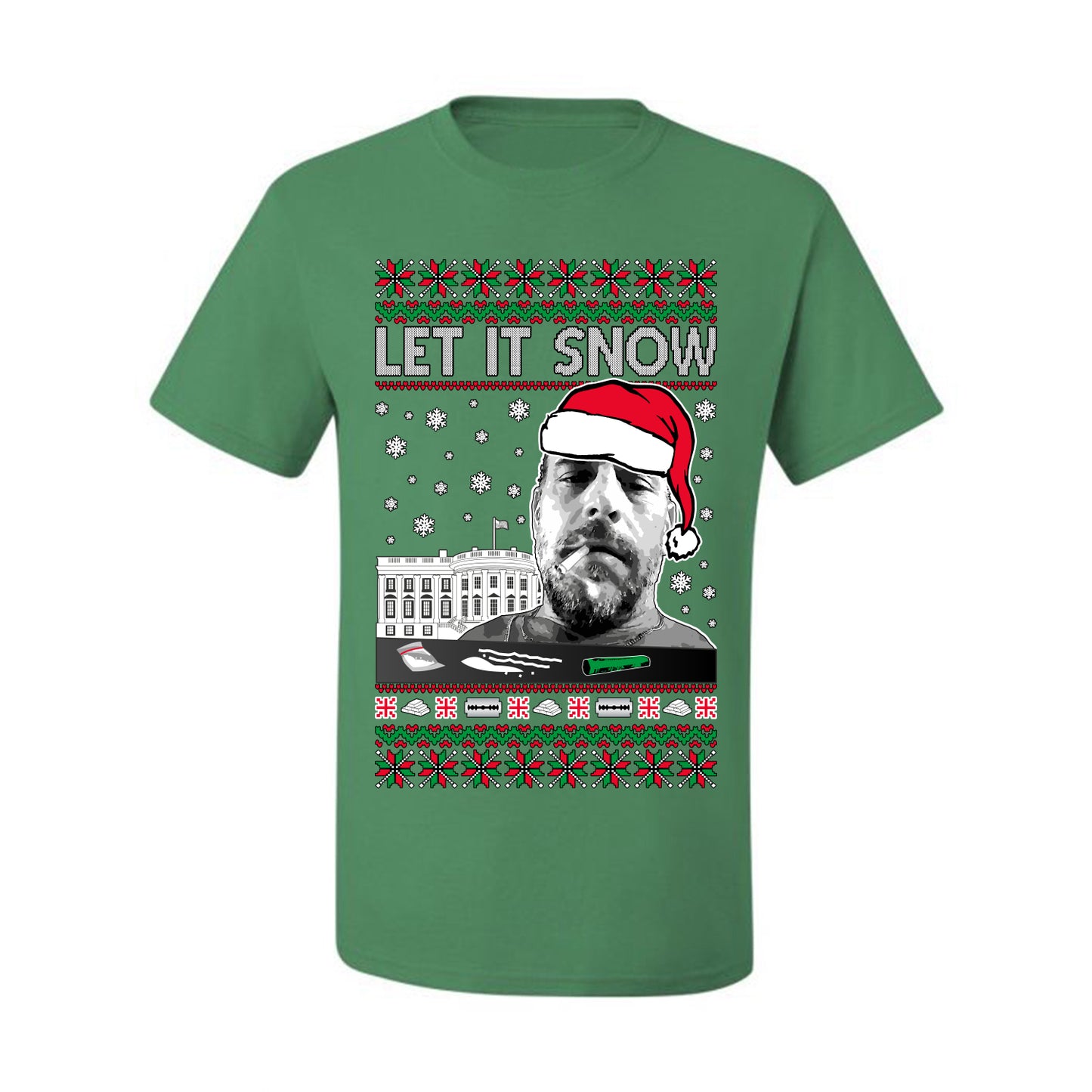 Hunter Let It Snow Biden , Merry Christmas Tee, Ugly Christmas,  Sweater Men's T-Shirt