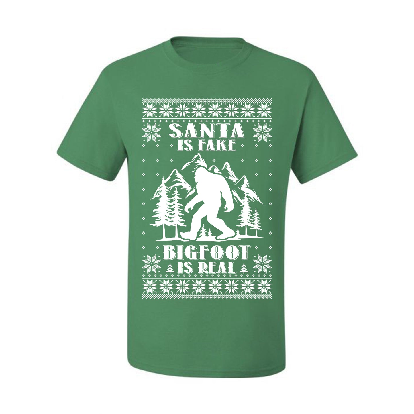 Santa Is Fake Bigfoot Is Real ,Christmas Gifts, Funny Xmas Gift Idea, Ugly Christmas Sweater Men's T-Shirt