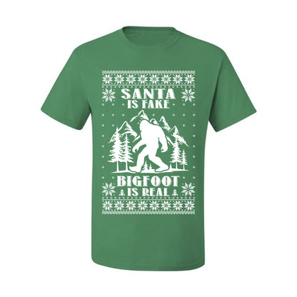 Santa Is Fake Bigfoot Is Real ,Christmas Gifts, Funny Xmas Gift Idea, Ugly Christmas Sweater Men's T-Shirt