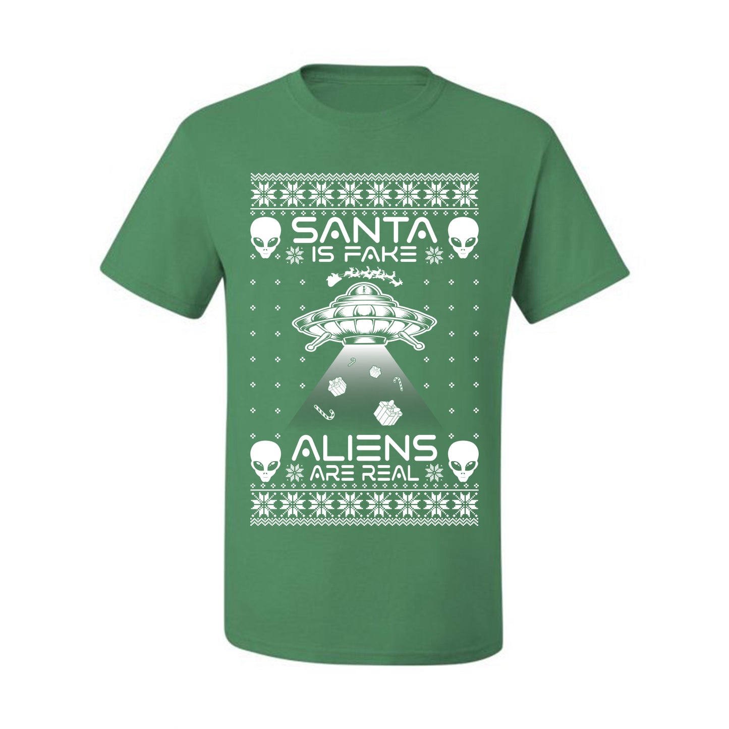 Santa Is Fake Aliens Are Real ,Christmas Gifts, Funny Xmas Gift Idea, Ugly Christmas Sweater Men's T-Shirt
