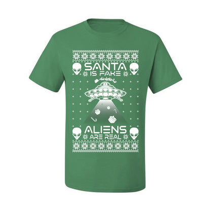 Santa Is Fake Aliens Are Real ,Christmas Gifts, Funny Xmas Gift Idea, Ugly Christmas Sweater Men's T-Shirt