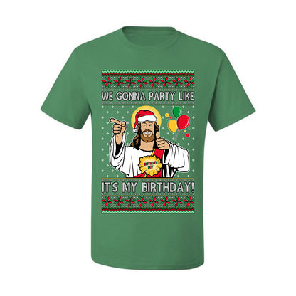 Gonna Party Like It's My Birthday Jesus, Christmas Gifts, Funny Xmas Gift Idea, Ugly Christmas Sweater Men's T-Shirt