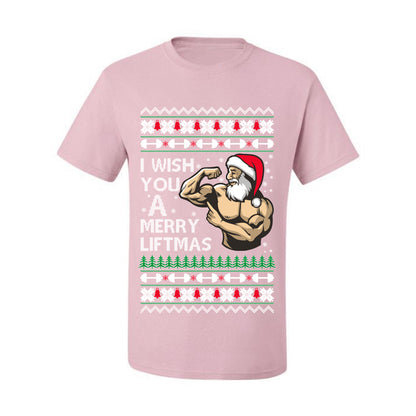 Ugly Xmas Tshirt  Graphic, Santa Fitness Workout, Merry Liftmas, Gym Swole Gift Ugly Christmas Tshirt Men's Graphic T-Shirt Ugly Christmas  Men's T-Shirt