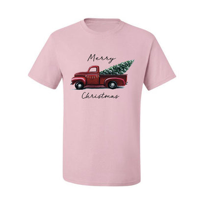 Men's Graphic Shirt, Red Pick Up Truck, Merry Christmas Ugly Christmas Tshirt Men's Graphic T-Shirt Ugly Christmas  Men's T-Shirt