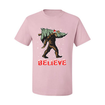 Men's Christmas  Shirt Believe Santa Sasquatch Bigfoot Wild Bobby Ugly Christmas T-shirt  Ugly Christmas  Men's T-Shirt