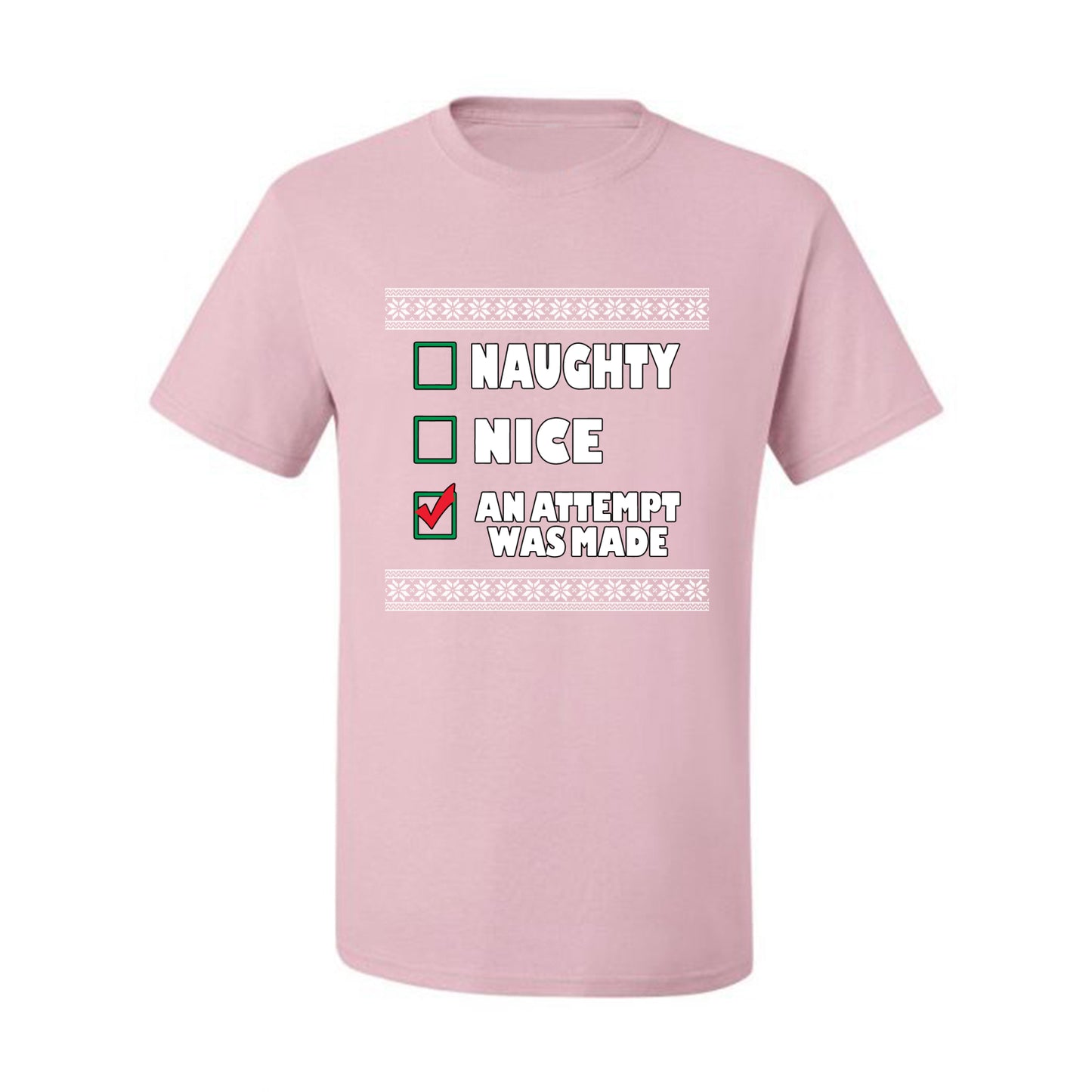 Attempted to be Naughty and Nice Men's Ugly T-shirt for Christmas  Shirt Ugly Christmas T-shirt  Ugly Christmas  Men's T-Shirt