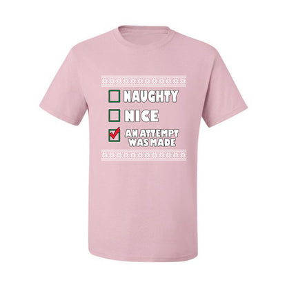 Attempted to be Naughty and Nice Men's Ugly T-shirt for Christmas  Shirt Ugly Christmas T-shirt  Ugly Christmas  Men's T-Shirt