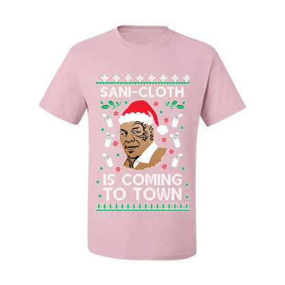 Ugly Xmas Tshirt  Graphic , Mike Tyson, Sani Cloth is Coming to Town, Wild Bobby Ugly Christmas Tshirt Men's Graphic T-Shirt Ugly Christmas  Men's T-Shirt