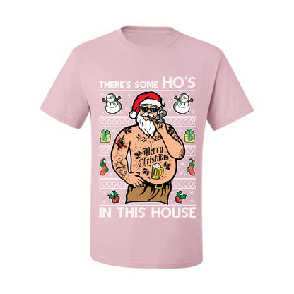 "There's Some Ho's In This House"  Graphic  Ugly Holiday Xmas Tshirt , Wild Bobby Ugly Christmas Tshirt Men's Graphic T-Shirt Ugly Christmas  Men's T-Shirt