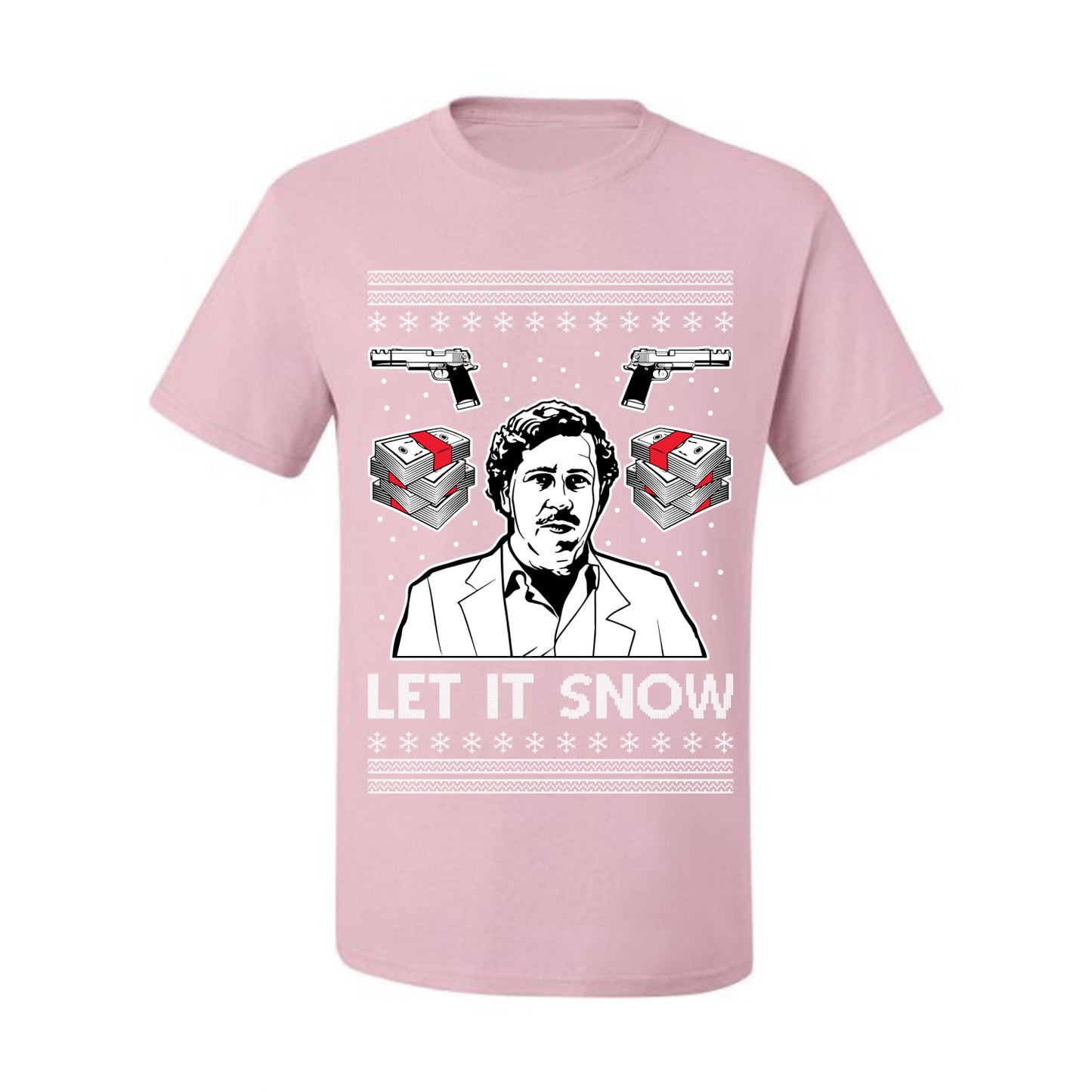 Ugly Christmas Tshirt , Escobar Let It Snow Ugly Christmas Tshirt Men's Graphic T-Shirt Ugly Christmas  Men's T-Shirt