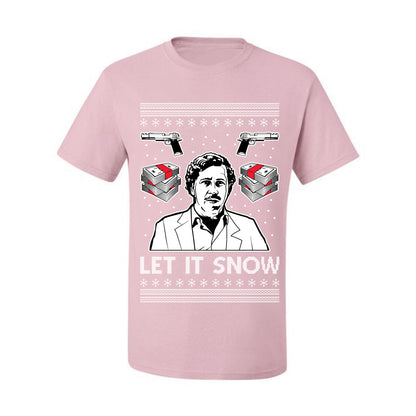 Ugly Christmas Tshirt , Escobar Let It Snow Ugly Christmas Tshirt Men's Graphic T-Shirt Ugly Christmas  Men's T-Shirt