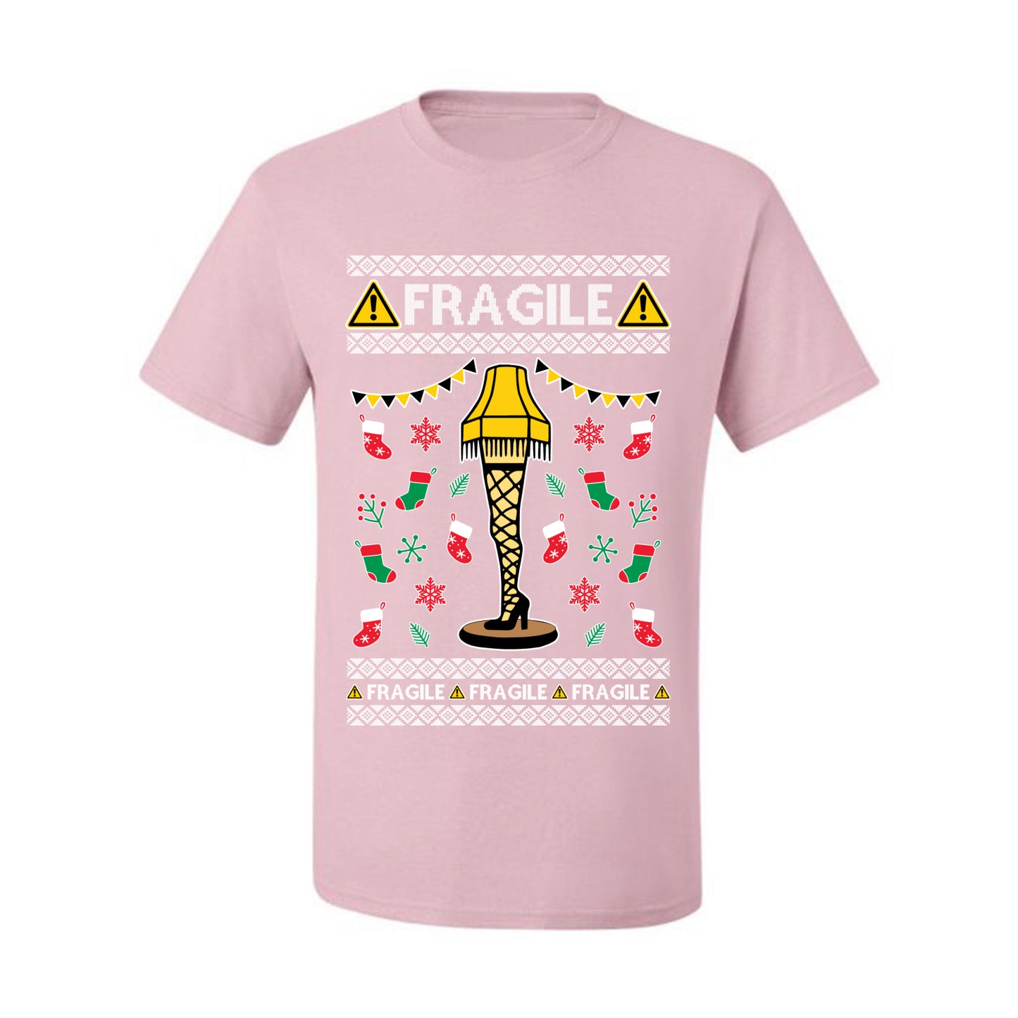 Graphic Ugly  Christmas T-shirt  Fragile Leg Lamp Movie Ugly Christmas T-shirt  Ugly Christmas  Men's T-Shirt