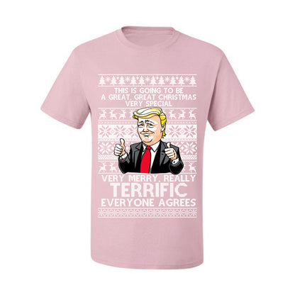 Funny Donald Trump Ugly Xmas Holiday T-shirt  Great Terrific Merry Christmas Ugly Christmas T-shirt  Ugly Christmas  Men's T-Shirt