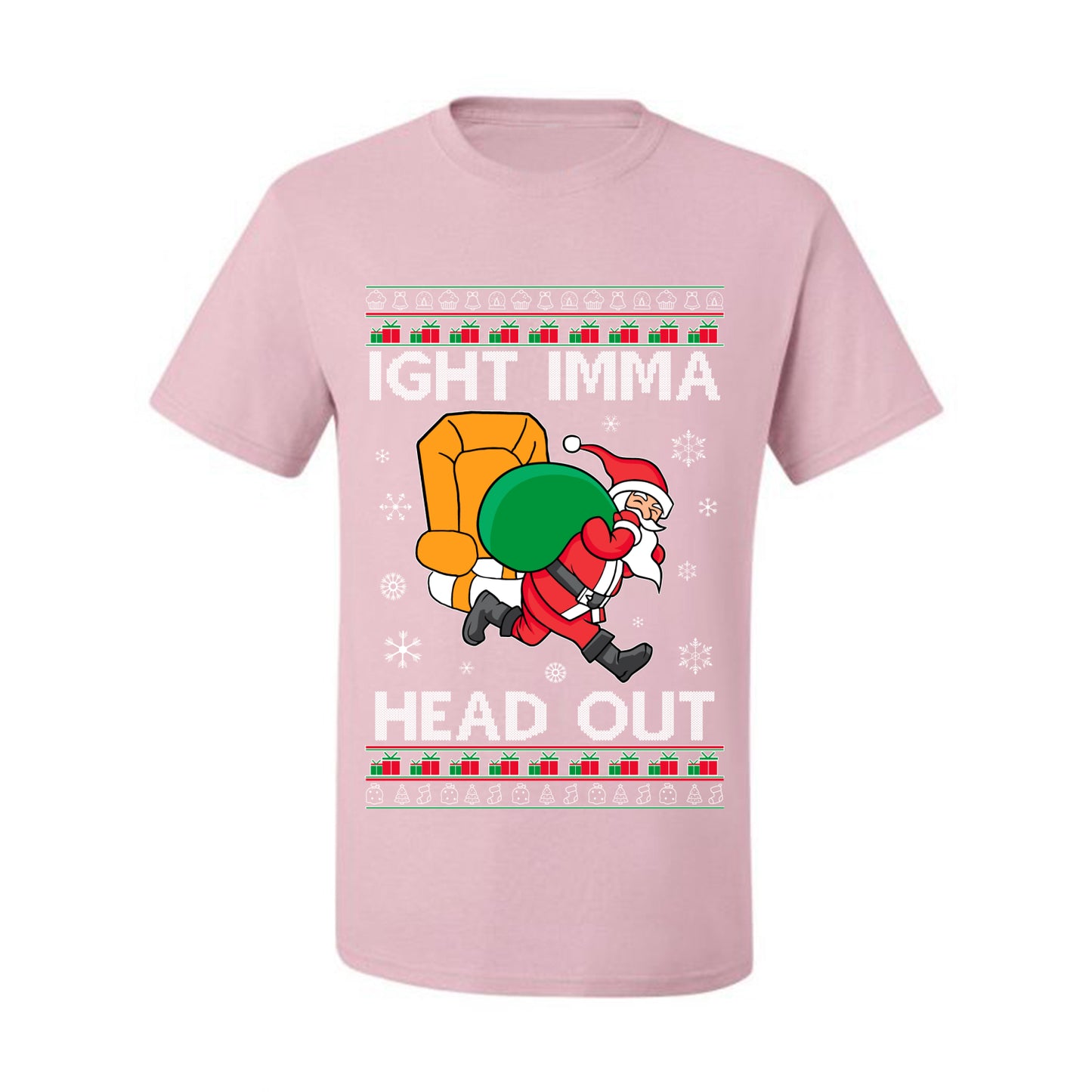 Graphic Funny Meme Ugly Christmas  T-shirt  Ight Imma Head Out, Wild Bobby Ugly Christmas T-shirt  Ugly Christmas  Men's T-Shirt
