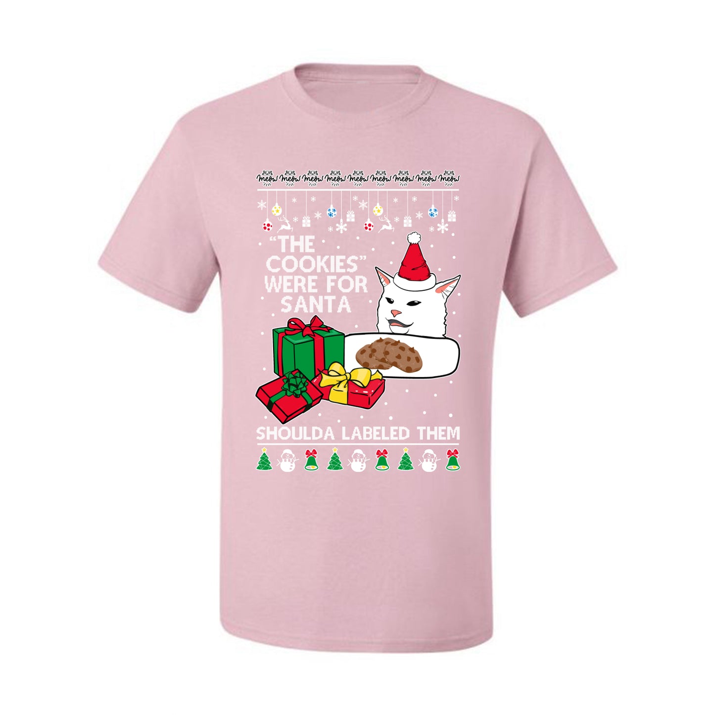 Cat Meme The Cookies Were For Santa Cute Xmas Meme, Christmas Gifts, Funny Xmas Gift Idea, Ugly Christmas Sweater Men's T-Shirt