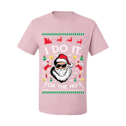 Funny Ugly Xmas Holiday T-shirt Graphic "I do it for the Ho's" Ugly Christmas T-shirt  Ugly Christmas  Men's T-Shirt