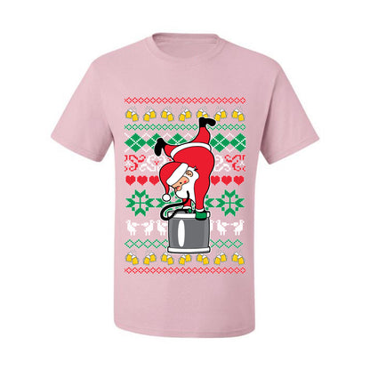 Ugly Xmas Graphic  T-shirt  Drunk Keg Stand Beer Drinking Santa Ugly Christmas T-shirt  Ugly Christmas  Men's T-Shirt