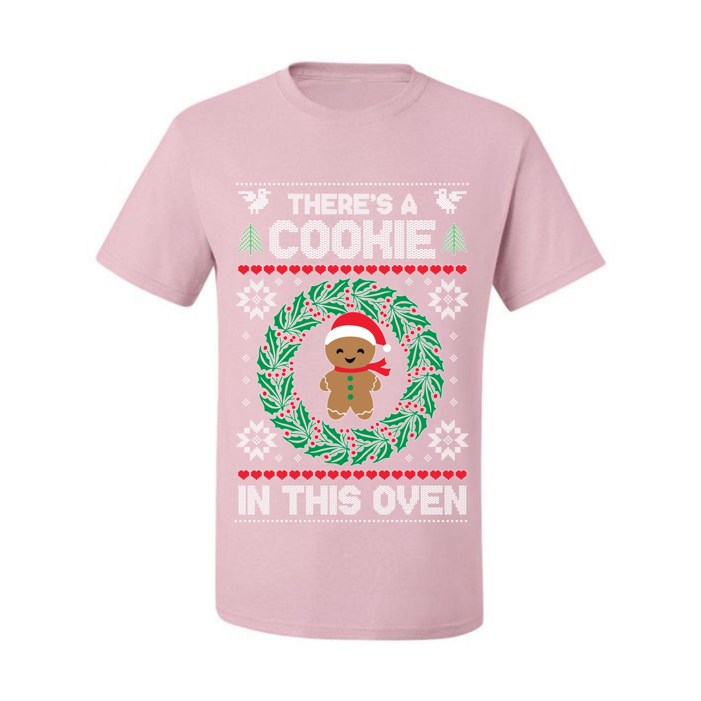 Ugly Christmas  T-shirt "Theres a Cookie in this Oven" Pregnancy Announcement  T-Shirt Ugly Christmas T-shirt  Ugly Christmas  Men's T-Shirt