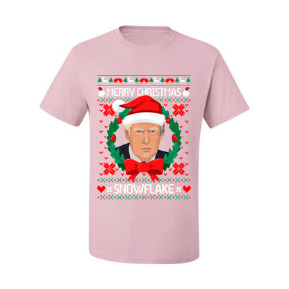 Funny Ugly Xmas Holiday  T-shirt  Trump Merry Christmas Snowflake Ugly Christmas T-shirt  Ugly Christmas  Men's T-Shirt