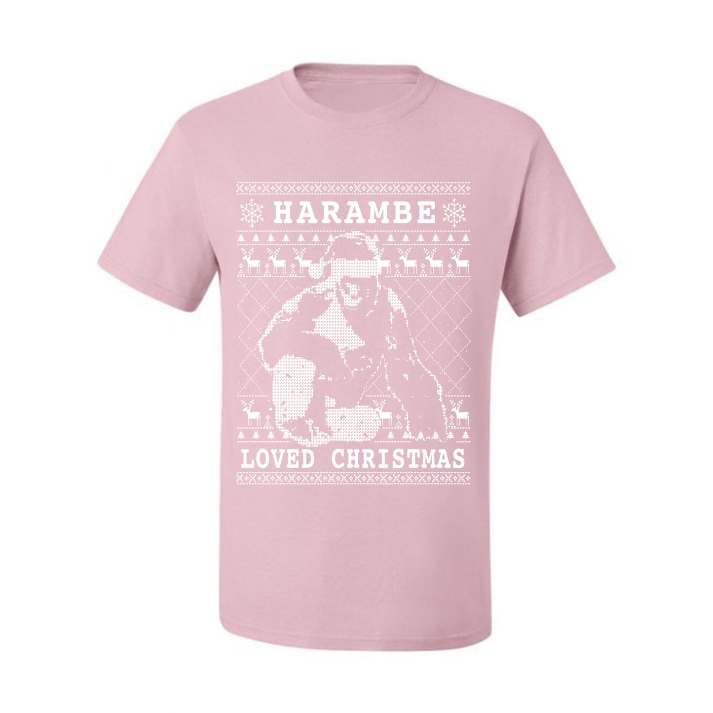 Ugly Christmas Graphic  T-shirt  Harambe Loved Christmas Funny Meme Holiday Gorilla  Ugly Christmas T-shirt  Ugly Christmas  Men's T-Shirt