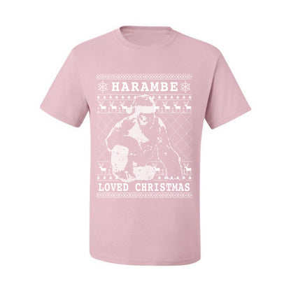 Ugly Christmas Graphic  T-shirt  Harambe Loved Christmas Funny Meme Holiday Gorilla  Ugly Christmas T-shirt  Ugly Christmas  Men's T-Shirt