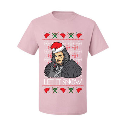 Full Color Men's Ugly Christmas T-shirt T-Shirt GoT "Let It Snow Jon Snow" Ugly Christmas T-shirt  Ugly Christmas  Men's T-Shirt