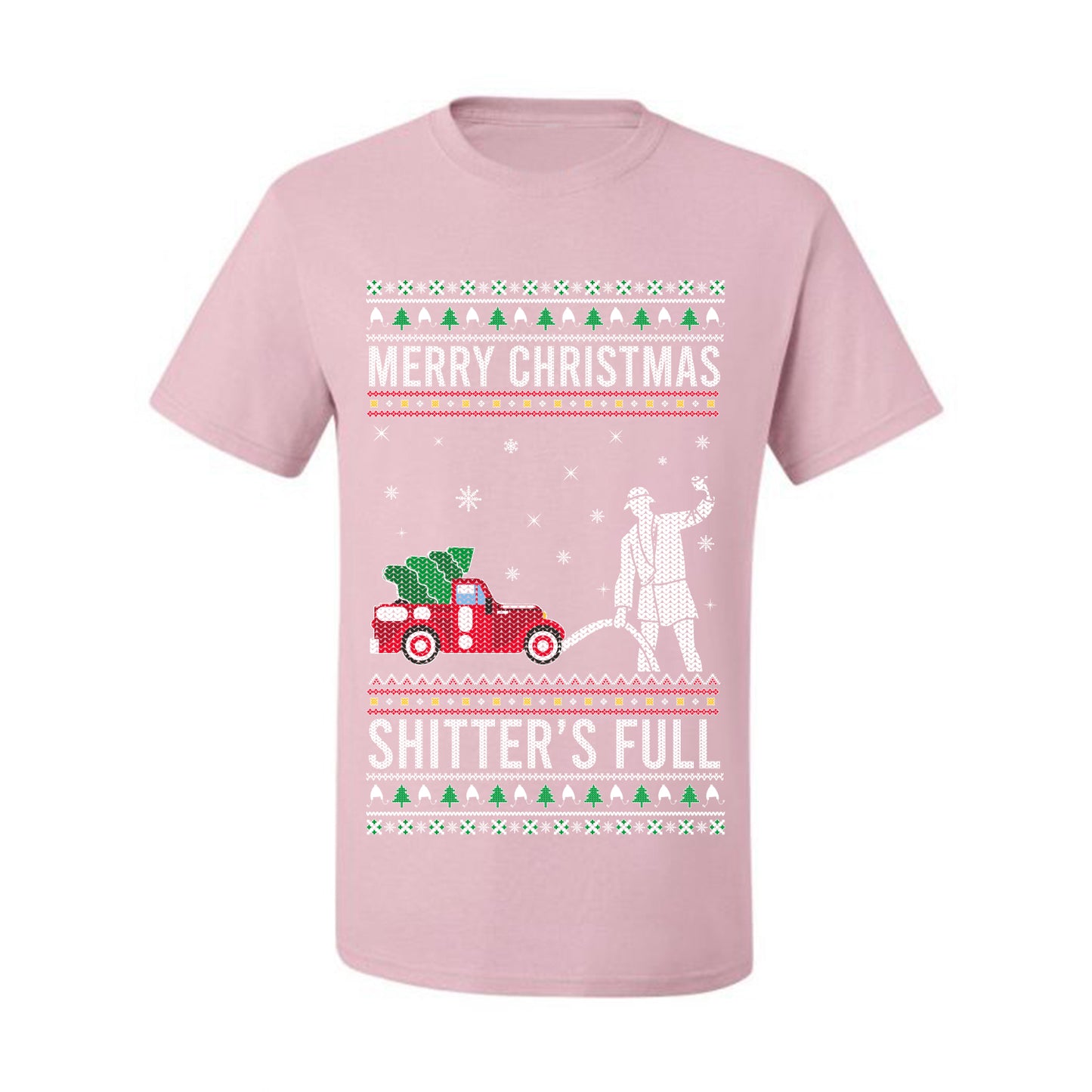 Men's  Shirt Ugly Holiday  T-shirt Merry Christmas Shitter's Ugly Christmas T-shirt  Ugly Christmas  Men's T-Shirt