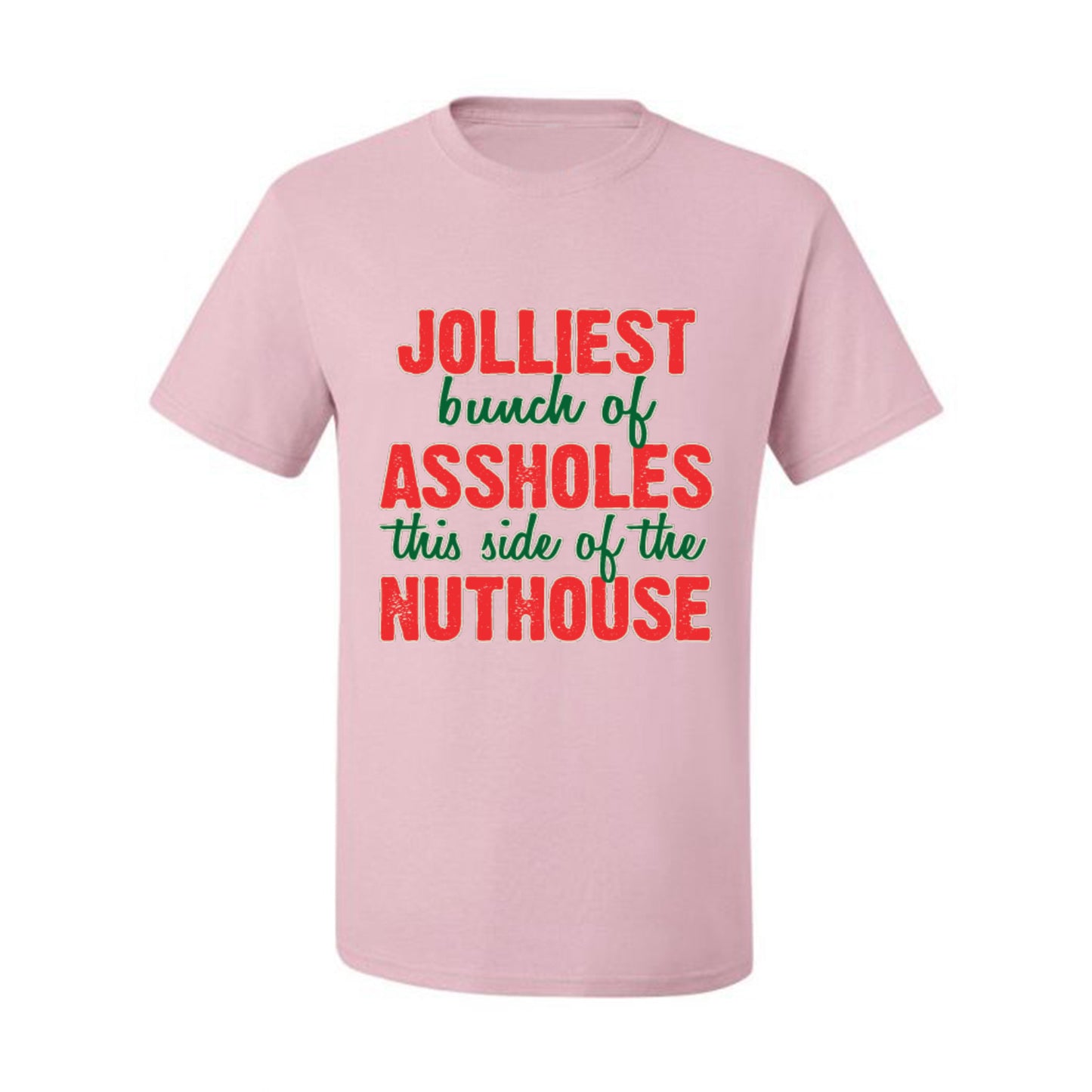 Ugly Christmas Butcher Graphic , Cooking BBQ Grilling Kitchen, "Jolliest Bunch of Assholes This Side of Nuthouse", Wild Bobby Ugly Christmas Tshirt Men's Graphic T-Shirt Ugly Christmas  Men's T-Shirt