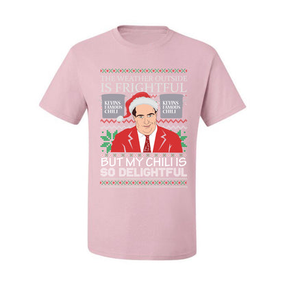 Ugly Christmas  Tshirt Graphic Kevin's Famous Chili is So Delightful, Wild Bobby  Ugly Christmas Tshirt Men's Graphic T-Shirt Ugly Christmas  Men's T-Shirt