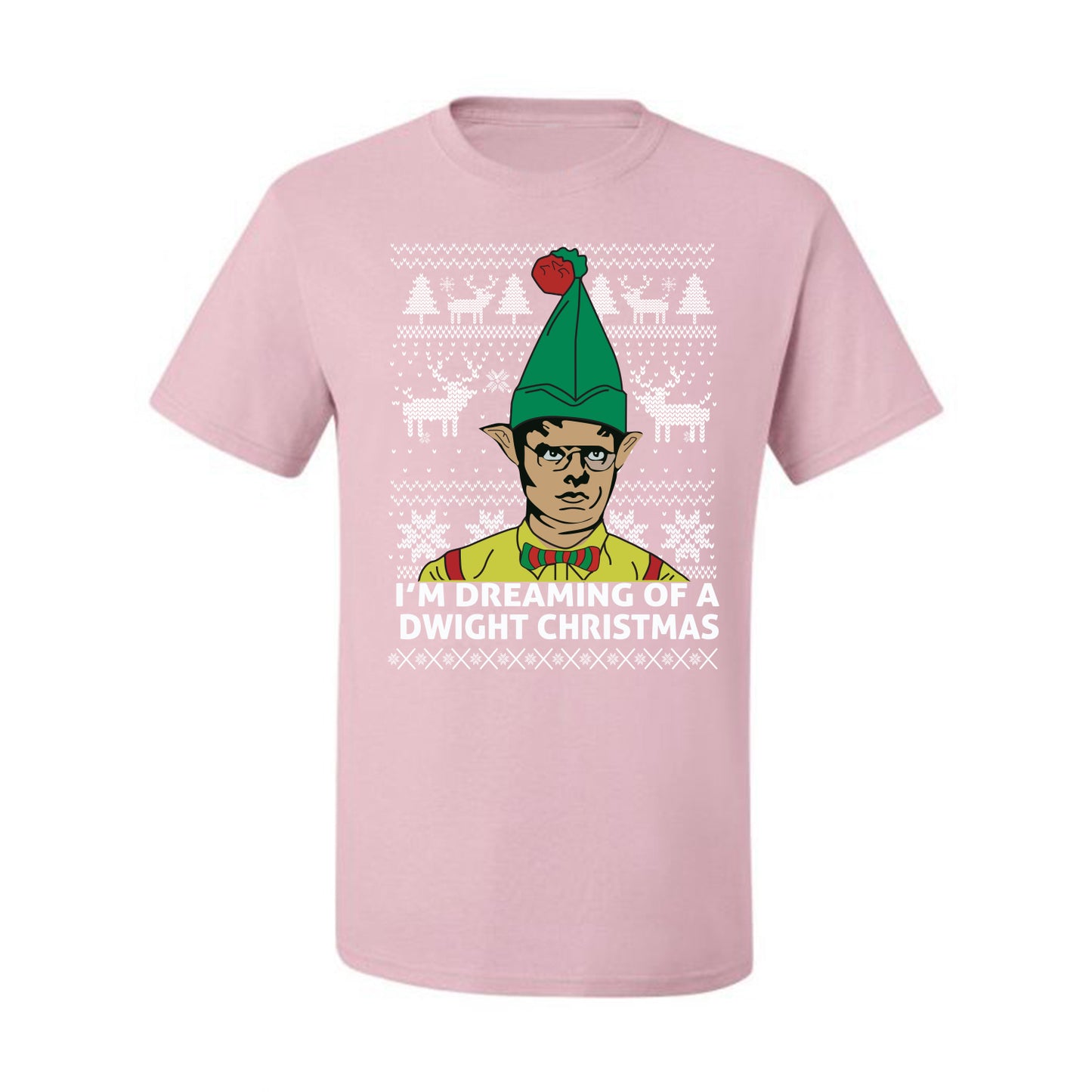 Funny Graphic Shirt Ugly Xmas Holiday T-shirt  The Office Schrute "I'm Dreaming of a Dwight Christmas" Wild Bobby Ugly Christmas T-shirt  Ugly Christmas  Men's T-Shirt
