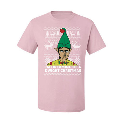 Funny Graphic Shirt Ugly Xmas Holiday T-shirt  The Office Schrute "I'm Dreaming of a Dwight Christmas" Wild Bobby Ugly Christmas T-shirt  Ugly Christmas  Men's T-Shirt